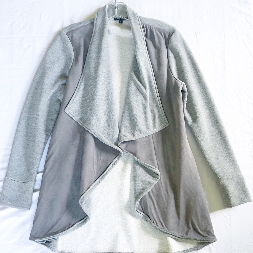 Drew suede/knit jacket